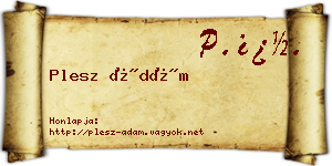 Plesz Ádám névjegykártya